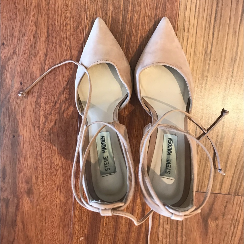 Steve Madden Lace-up suede heels with pointy toe